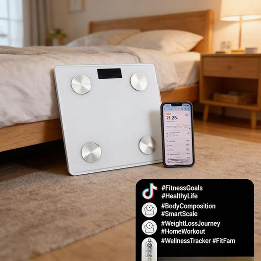 Smart Body Fat Scale Bluetooth Digital Scale with App for 20 Body Metrics Color LED Display High Precision Weight Scale for Health Tracking Fitness Goals